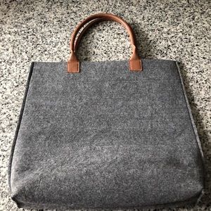Wool two tone tote